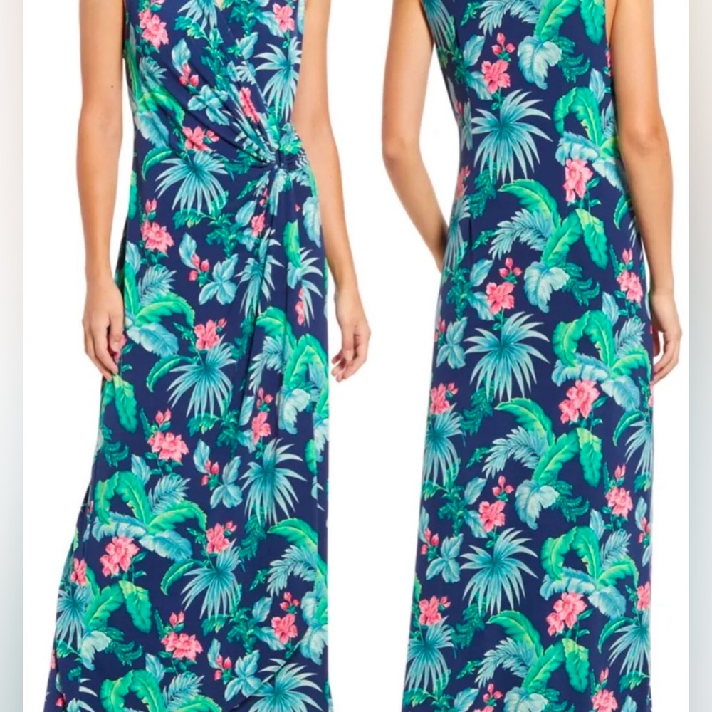 TOMMY BAHAMA Clara Floral Isle Sleeveless Faux-Wrap Maxi Dress • Size Small - Picture 2 of 8